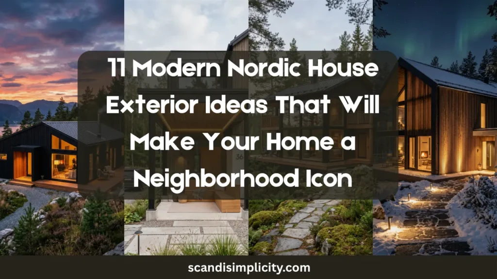 Discover the best Modern Nordic House Exterior Ideas That Will Make Your Home a Neighborhood Icon. From dramatic black facades and vertical wood slats to oversized windows, minimalist landscaping, warm outdoor lighting, natural stone accents, and seamless wood terraces, these Scandinavian exterior design ideas combine modern architecture, natural materials, and timeless Nordic style to create stunning curb appeal and unforgettable homes.