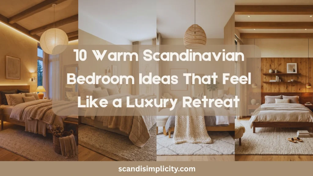 Warm Scandinavian bedroom ideas that feel like a luxury retreat. Cozy hygge, minimalist luxury, and Nordic calm.