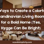 Colorful Scandinavian living room for a bold home – 7 vibrant, hygge-approved ideas. From hero rugs to mustard throws. Save this for your colorful makeover.