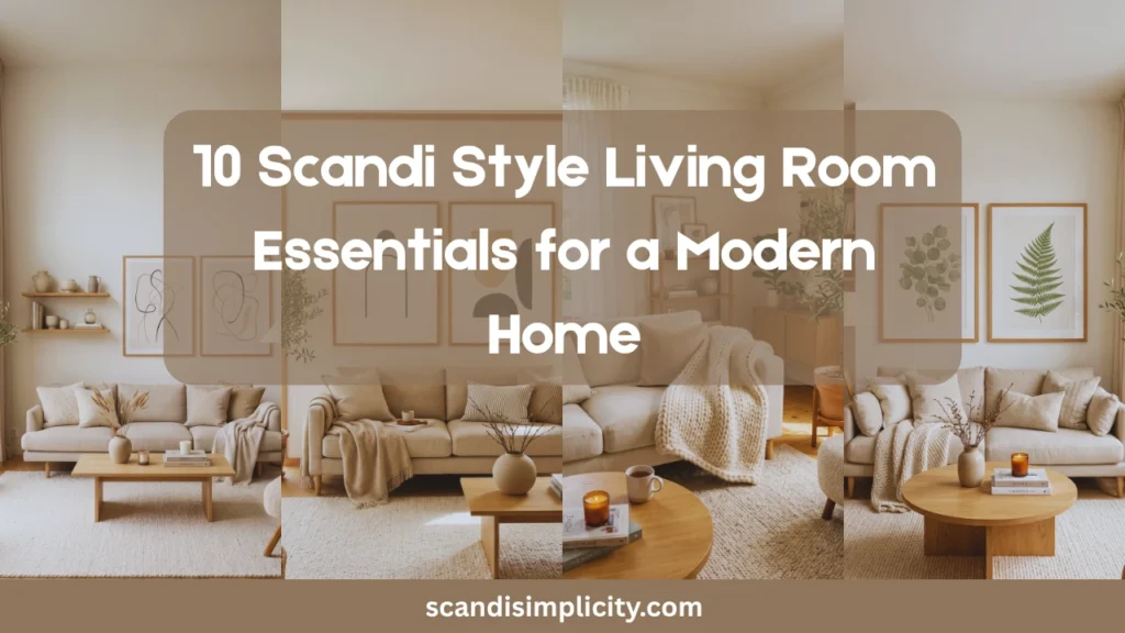 Discover the ultimate Scandi Style Living Room Essentials for a Modern Home (Cozy, Minimal & Effortlessly Cool). From light wood coffee tables and low-profile sofas to cozy wool rugs, layered lighting, minimalist art, greenery, and hidden storage solutions, these Scandinavian living room ideas will help you create a warm, clutter-free, and effortlessly stylish Nordic home. Save these cozy hygge living room ideas for your next home makeover.