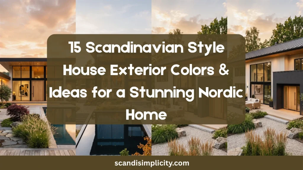 Scandinavian style house exterior colors & ideas – 15 stunning palettes for a Nordic home. From classic white to moody black. Save this for your dream home inspiration.
