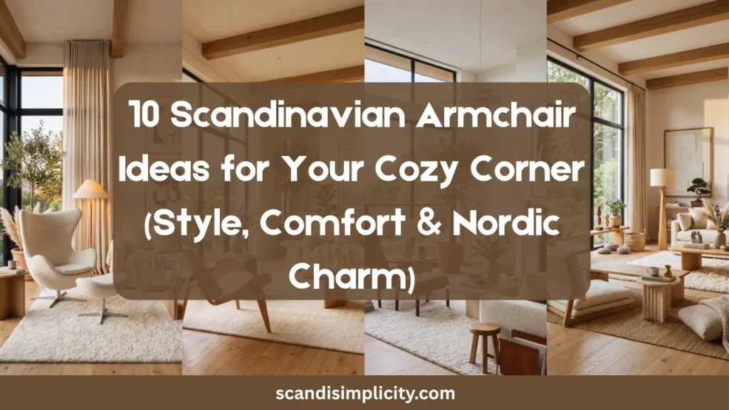 Scandinavian armchair ideas for your cozy corner 10 stylish, comfortable options. From Wishbone to bouclé and rattan. Save this for your reading nook inspiration.