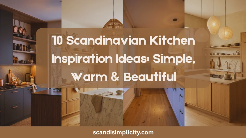 Scandinavian kitchen inspiration: simple, warm & beautiful – 10 easy tips to create a cozy Nordic kitchen. From natural wood to hygge lighting, get the look. Save this for your home makeover.
