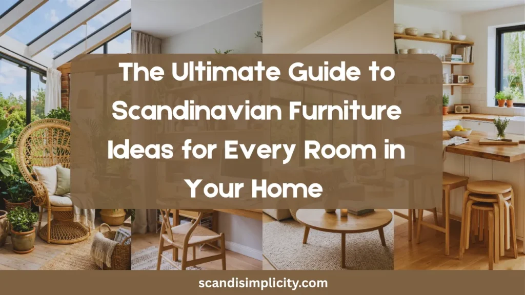 Scandinavian furniture ideas for every room in your home – 10 timeless pieces from the Wishbone chair to String shelves. Create a cohesive Nordic look. Save this for your home makeover.