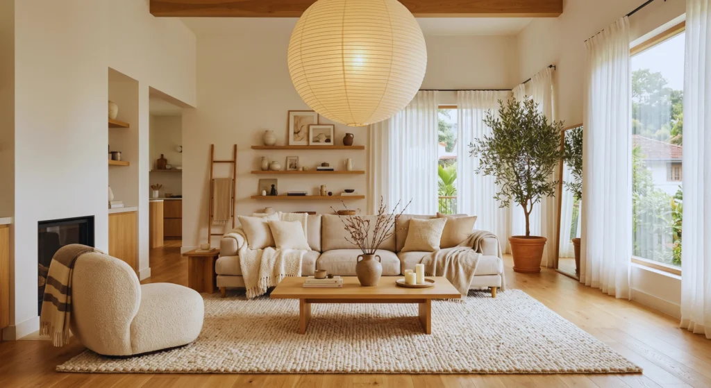 A woven rattan pendant, paper lantern, or opal glass light fixture adds organic beauty and soft ambiance to any Nordic-inspired home. This Scandinavian lighting idea is timeless, elegant, and effortlessly stylish.