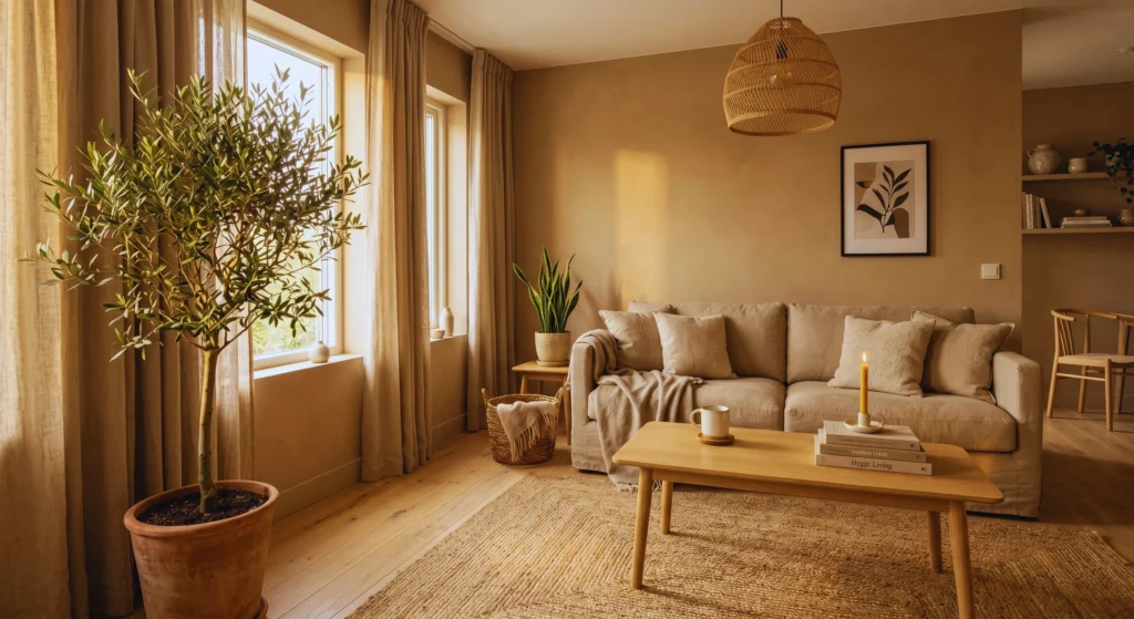 Indoor plants are essential in Scandinavian interiors. Olive trees, fiddle leaf figs, snake plants, and pothos bring natural color, texture, and life into your home while perfectly complementing Nordic Living Room Design Ideas That Feel Simple & Stunning (Effortless Scandinavian Style).