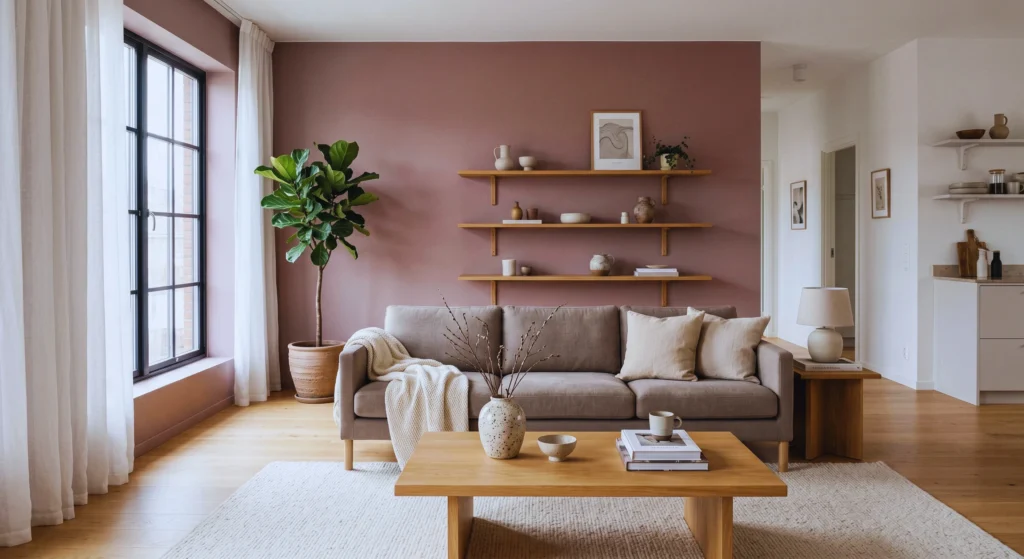 Scandinavian minimalism is all about intentional styling. Leave empty space on shelves, limit decorative items, and embrace the 30% rule to create a calm, clutter-free living room that feels balanced, elegant, and beautifully curated.