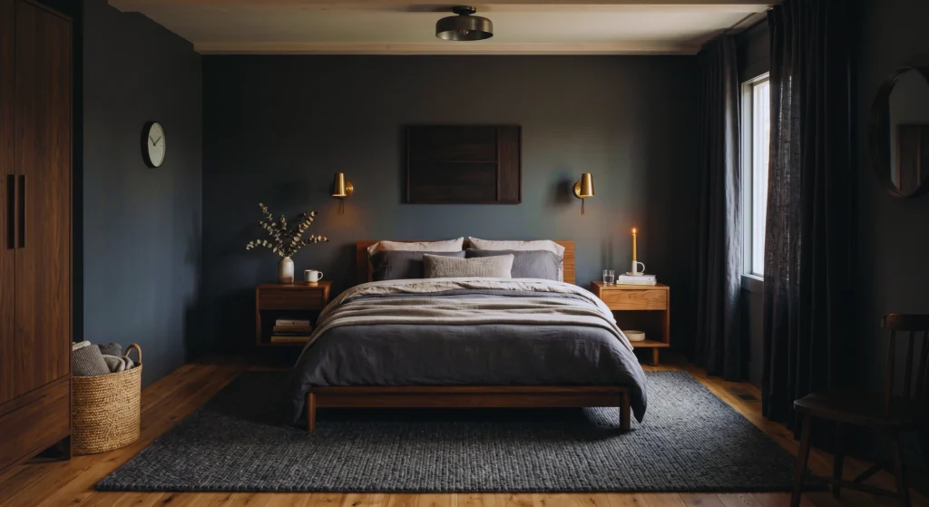 No screens, no distractions, just rest. This Scandinavian bedroom embraces a digital detox approach with calming decor, natural materials, and a peaceful atmosphere designed for quality sleep and relaxation.