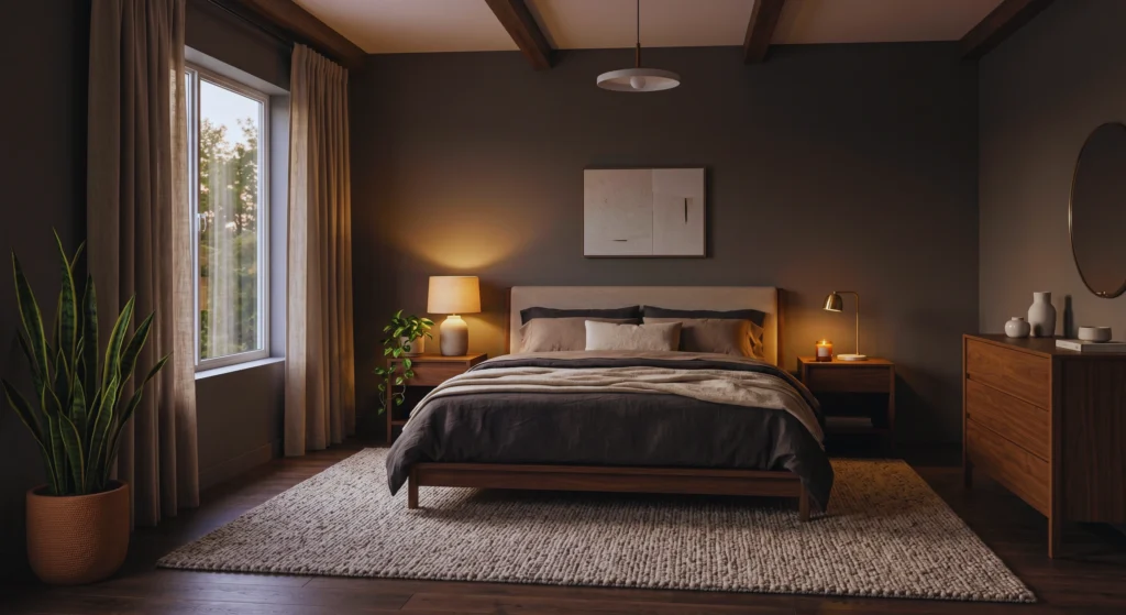 A few carefully placed plants can make a bedroom feel fresh, calming, and connected to nature. This Scandinavian bedroom uses simple greenery to create a peaceful atmosphere without overwhelming the space.