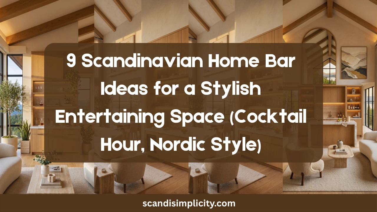 Scandinavian home bar ideas for a stylish entertaining space – 9 tips for a beautiful, functional Nordic bar. From bar carts to built-in cabinets. Save this for your hosting inspiration.