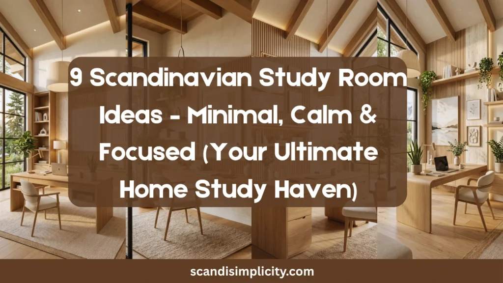 Scandinavian study room ideas – minimal, calm & focused. 9 tips for a Nordic study space that boosts concentration and creativity. Save this for your home study makeover.
