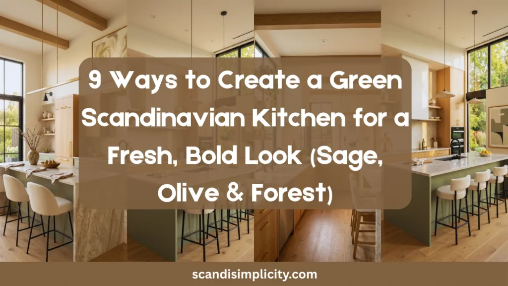 Green Scandinavian kitchen for a fresh, bold look 9 stunning ideas from sage cabinets to olive tiles. Create a Nordic kitchen with personality. Save this for your kitchen makeover.