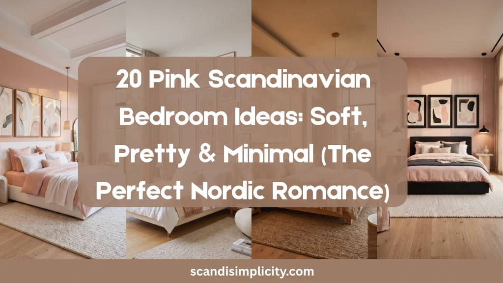 Pink Scandinavian bedroom: soft, pretty & minimal – 20 beautiful blush-toned ideas. From dusty rose walls to pink bedding and wood accents. Save this for your dream bedroom.