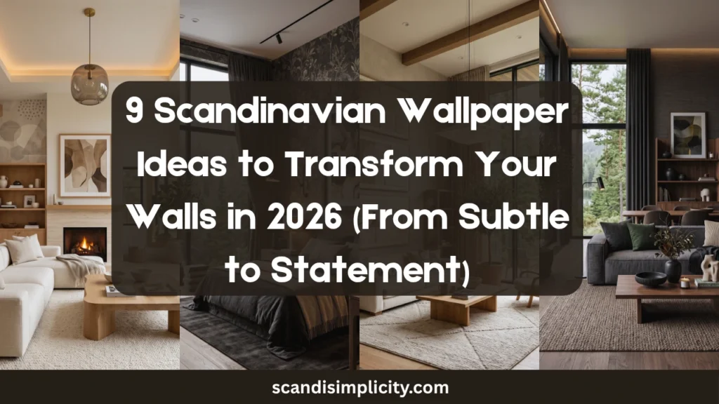 Scandinavian wallpaper ideas to transform your walls – 9 stunning patterns from subtle stripes to moody florals. Create a Nordic feel without overwhelm. Save this for your next room refresh