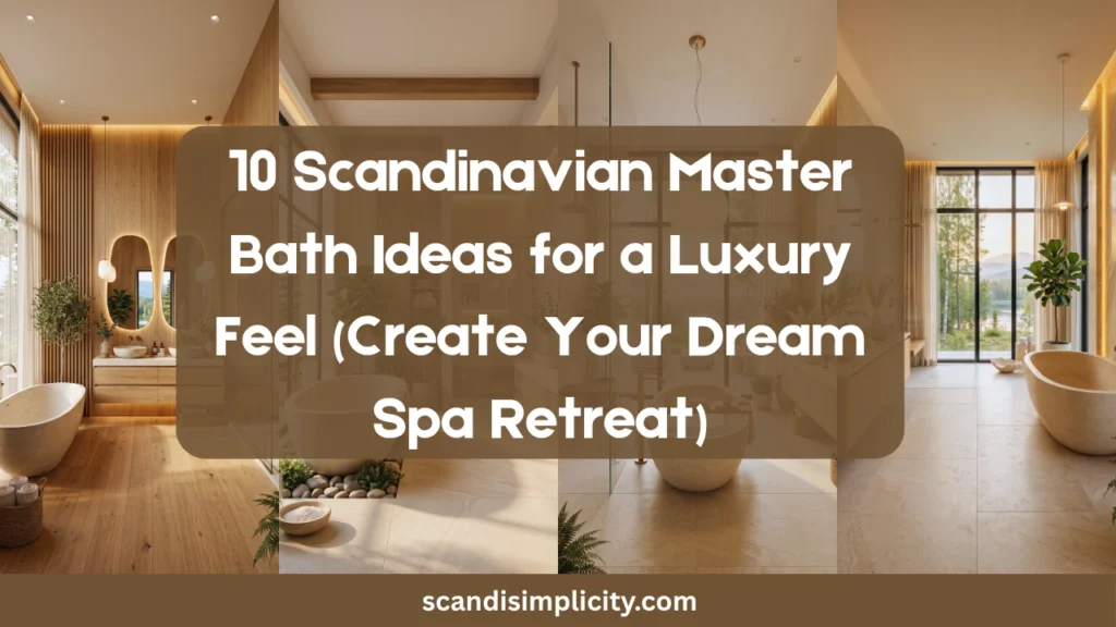 Scandinavian master bath ideas for a luxury feel – 10 stunning tips for a Nordic spa retreat. From heated floors to statement tubs. Save this for your dream bathroom.