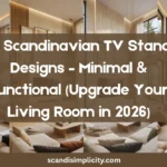 Scandinavian TV stand designs – minimal & functional. From floating units to fluted wood, find the perfect Nordic media console for 2026. Save this for your living room makeover.