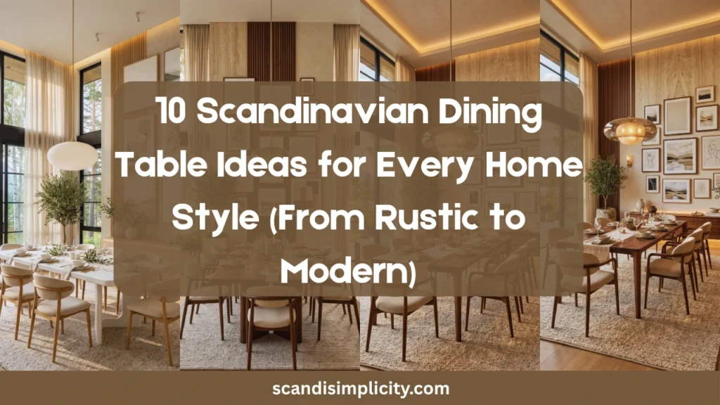 Scandinavian dining table inspo for every home style – 10 stunning ideas from rustic oak to modern white. Find your perfect Scandi dining table. Save this for your home makeover.