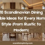 Scandinavian dining table inspo for every home style – 10 stunning ideas from rustic oak to modern white. Find your perfect Scandi dining table. Save this for your home makeover.