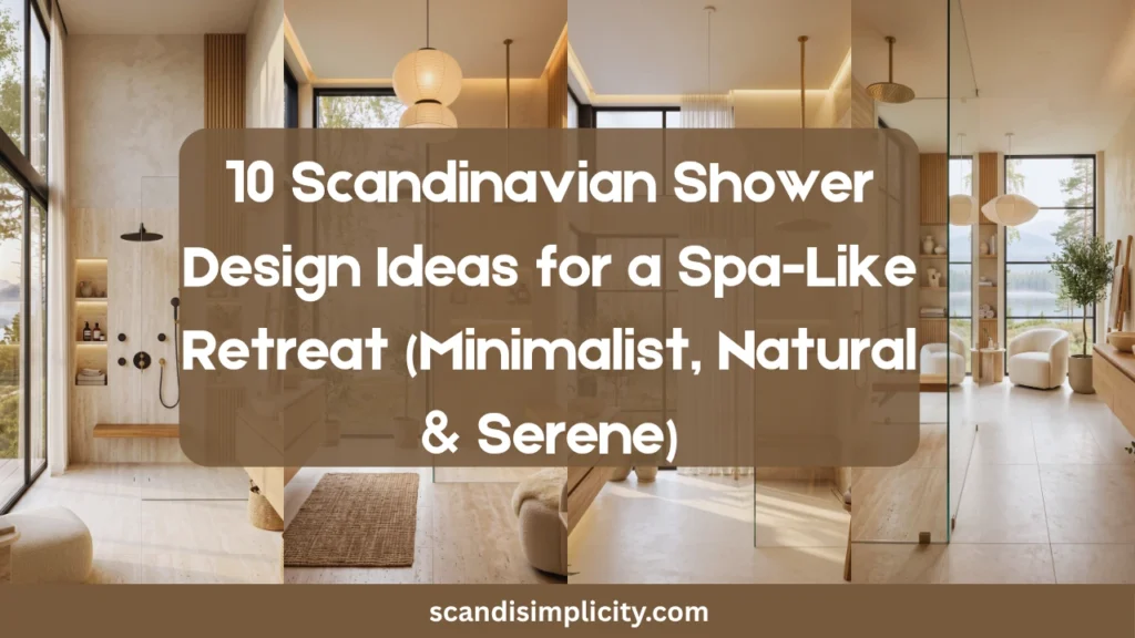 Scandinavian shower design ideas for a spa-like retreat – 10 tips for a minimalist, natural, and serene space. From walk-in showers to Japandi style, get the look. Save this for your bathroom refresh