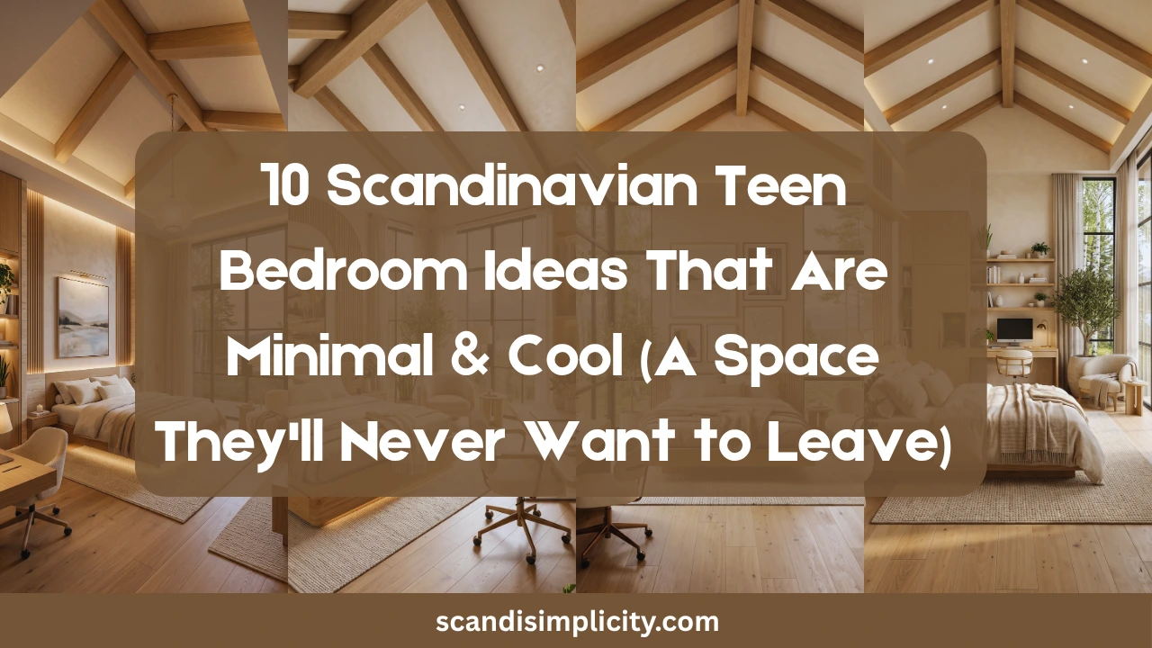 Scandinavian teen bedroom ideas that are minimal & cool – 10 stylish, functional tips for a Nordic teen space. From accent walls to cozy nooks. Save this for your teen's room makeover.